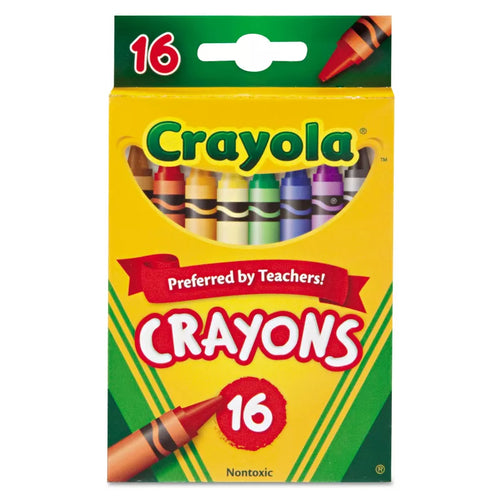 CRAYOLA 16CT CRAYONS - PEGGABLE NON TOXIC