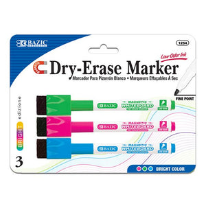 BAZIC BRIGHT COLOR MAGNETIC DRY-ERASE MARKERS