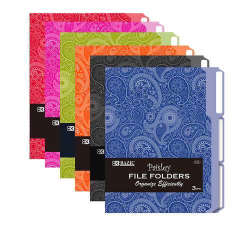 BAZIC 1/2 CUT LETTER SIZE PAISLEY FILE FOLDER