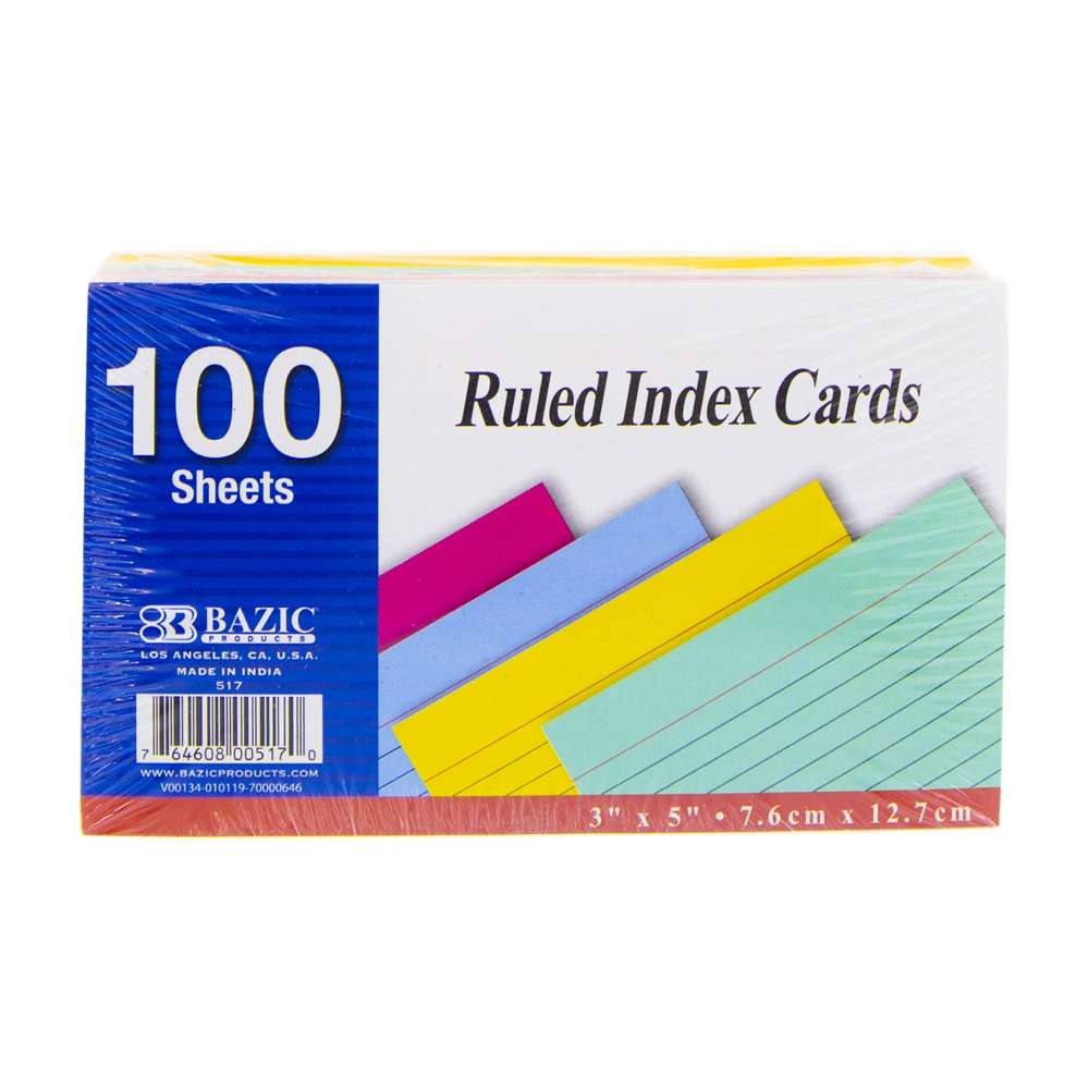 BAZIC Ruled Colored Index Card 3