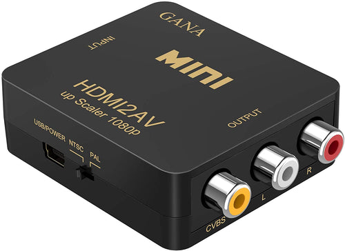 GANA HDMI TO RCA, HDMI TO AV ,1080P HDMI TO 3RCA CVBS AV COMPOSITE VIDEO CONVERTER ADAPTER.