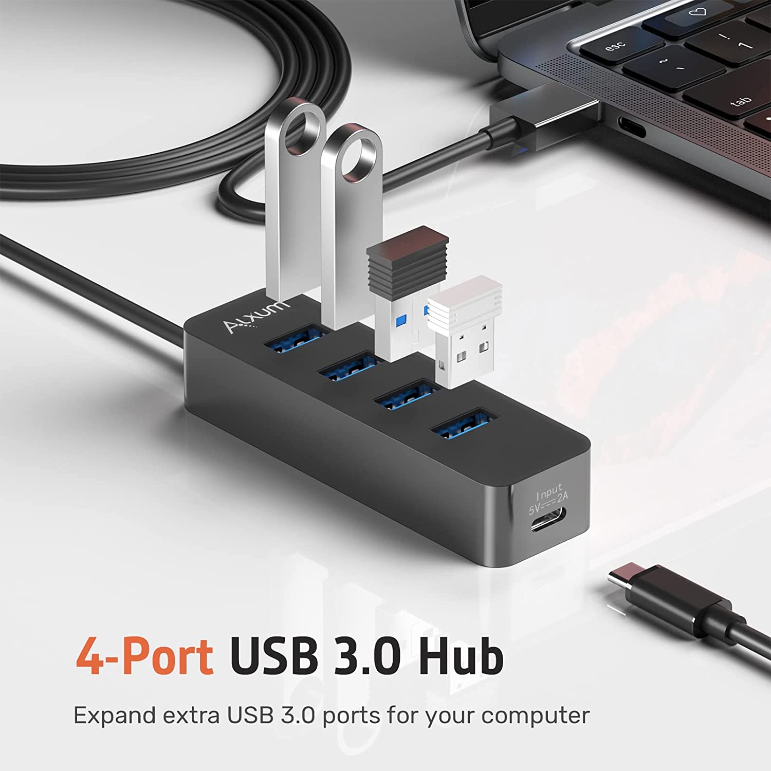 Alxum USB Hub 3.0 4-Port, USB Extension Hub with 4ft Long Cable, USB 3 –  Innovative Superstore