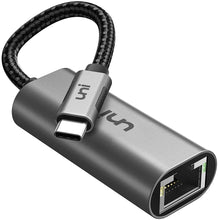 Load image into Gallery viewer, UNI USB-C to Ethernet Adapter, USB Thunderbolt 3 Gray