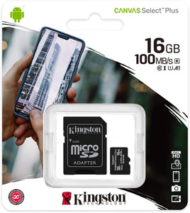 microSDHC 16GB Class 10 Flash Card 100MB/s with SD Adpt