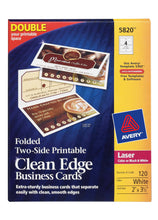 Load image into Gallery viewer, Avery® Folded Clean Edge® Business Cards, Two-Side Printable, Matte, 120 Cards (5820)