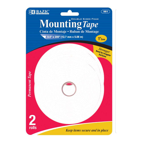 BAZIC Double Sided Foam Mounting Tape 0.5