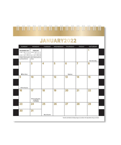 2022 12 MONTH SPIRAL DESK TOP CALENDAR