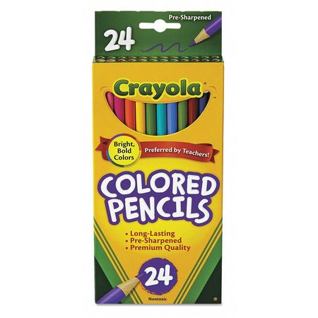 CRAYOLA 684024 24PK LONG PENCIL CRAYONS