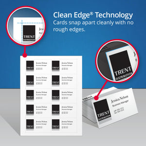 Avery® Clean Edge® Business Cards, Ivory, True Print&Reg; Two-Sided Printing, 2" x 3-1/2", 200 Cards (5876)