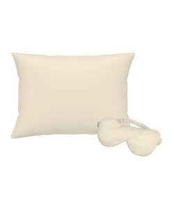 KENSIE IVORY SATIN PILLOW CASE AND EYE MASK SET